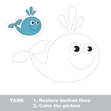 Vektör izleme oyunu. Balina izlenecek.