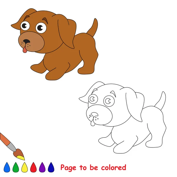 Vektor-Cartoon kleiner Hund, der gefärbt werden soll. — Stockvektor