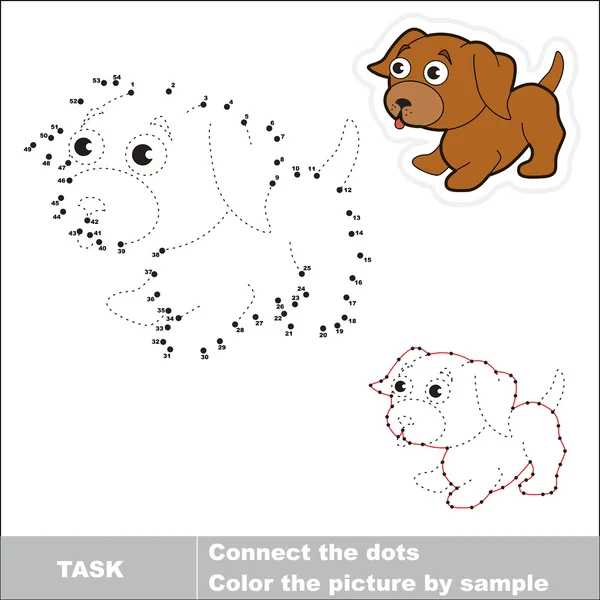 Vector sifferspel. Liten hund att spåra. — Stock vektor