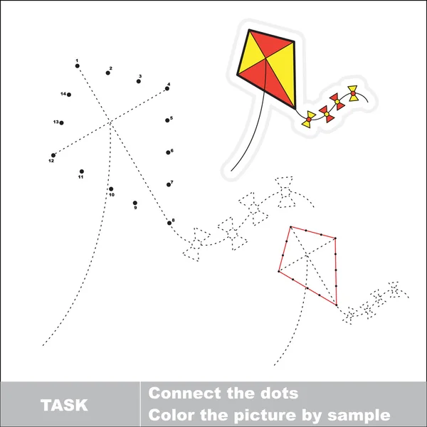 Vector getallen spel. speelgoed kite opgespoord kunnen worden. — Stockvector