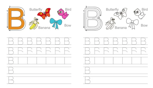 Planilha de rastreamento para a letra B — Vetor de Stock
