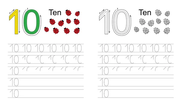 Planilha de rastreamento para a figura dez — Vetor de Stock