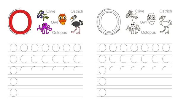 跟踪工作表中的字母 O — 图库矢量图片
