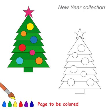 Yeni yıl ağacı vektör çizgi film renkli olması için.
