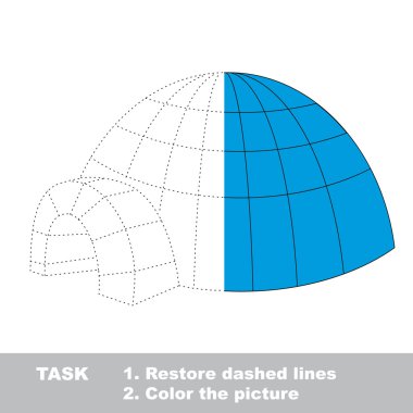 Igloo renkli olabilir. Vektör izleme oyunu.