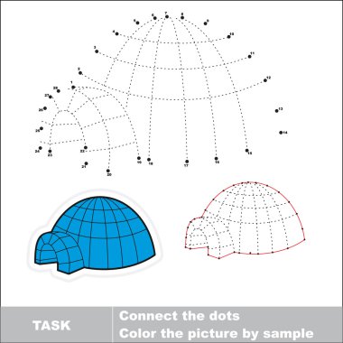 Igloo to be traced. Vector numbers game. clipart