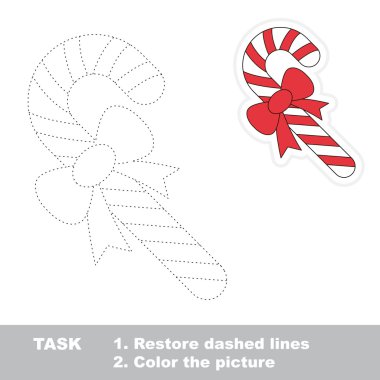 Xmas şeker kamışı izlenecek. Vektör izleme oyunu.