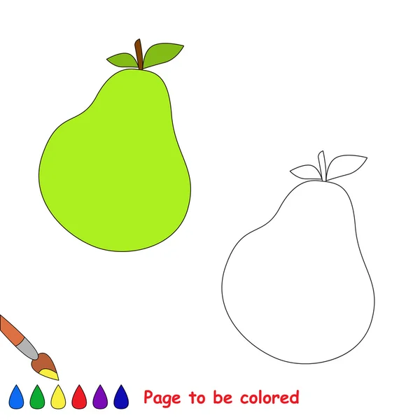 Pear vector cartoon to be colored. — Stock Vector