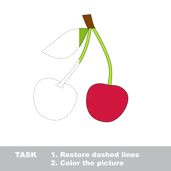 甜樱桃是彩色。矢量跟踪游戏. — 图库矢量图片