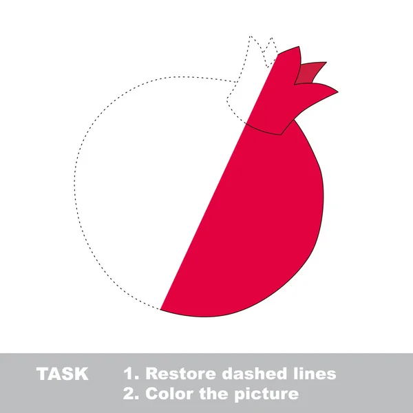 Granátové jablko k barevné. Vektorové trasování hra. — Stockový vektor
