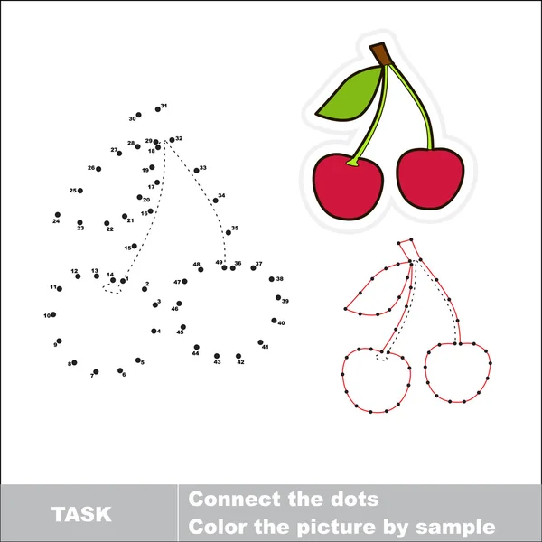 Cereza dulce para ser rastreada. Números vectoriales juego . — Vector de stock