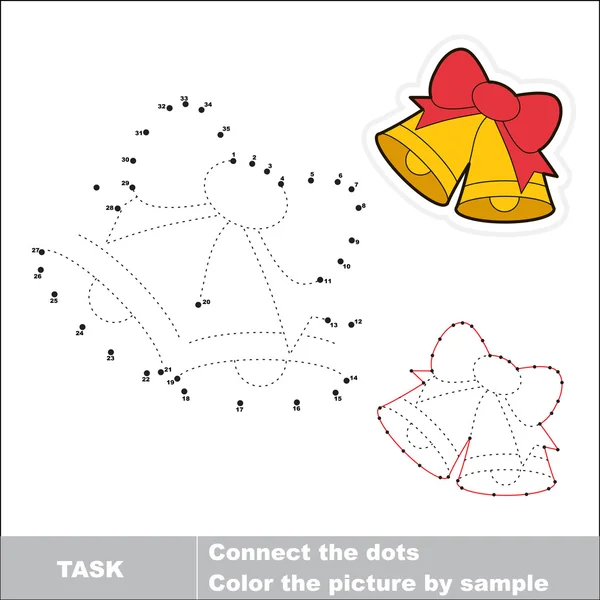 Campanas de Navidad con lazo para rastrear. Números vectoriales juego . — Archivo Imágenes Vectoriales