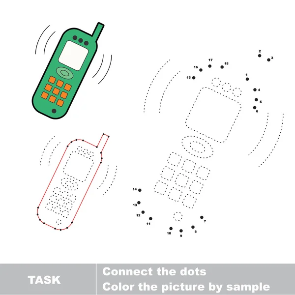 Telefoon opgespoord kunnen worden. Vector getallen spel. — Stockvector