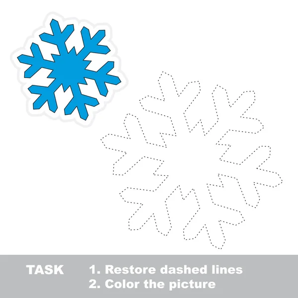Snowflake to be traced. Vector trace game. — Stock Vector