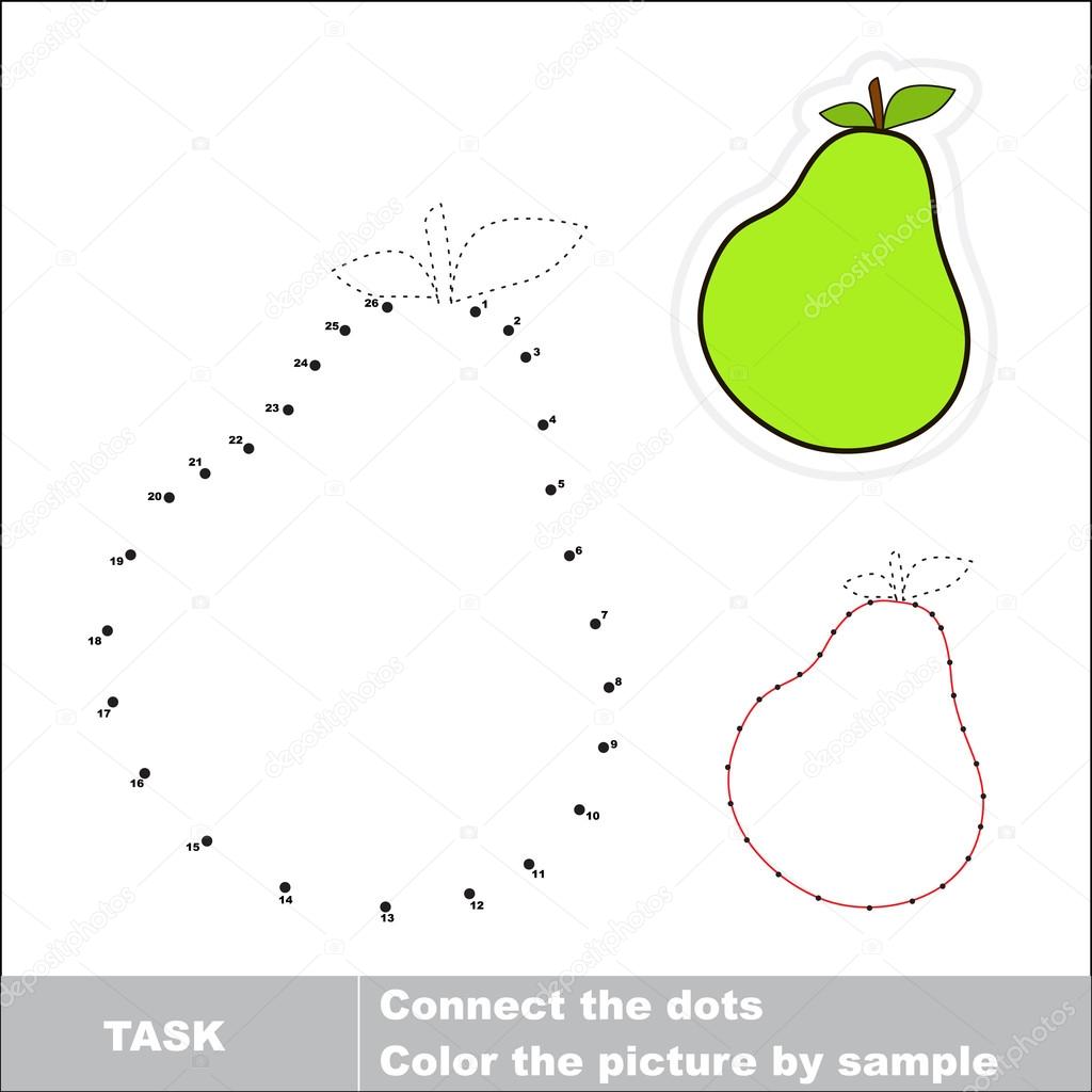 Pear to be traced. Vector numbers game.