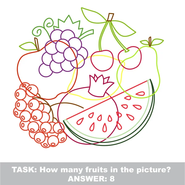 Fruit allegaartje kleurrijke instellen in vector. — Stockvector