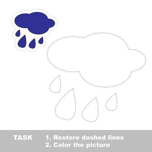 Rain to be traced. Vector trace game. — Stock Vector