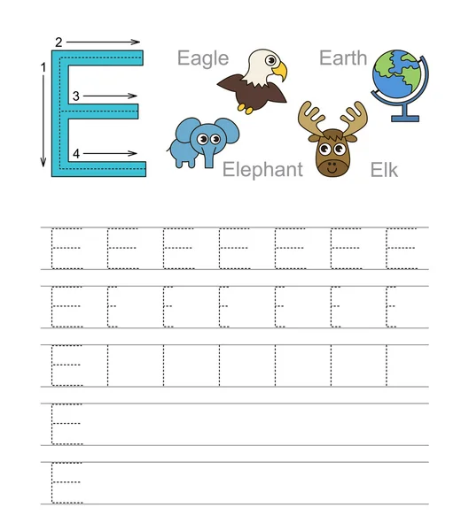 Tracing worksheet for letter H — Stock Vector © Anna_Mikhailova 91042762