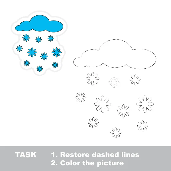 Snowfall to be traced. Vector trace game. — Stock Vector