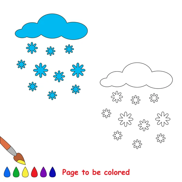 Nevicata in cartone animato vettoriale da colorare . — Vettoriale Stock
