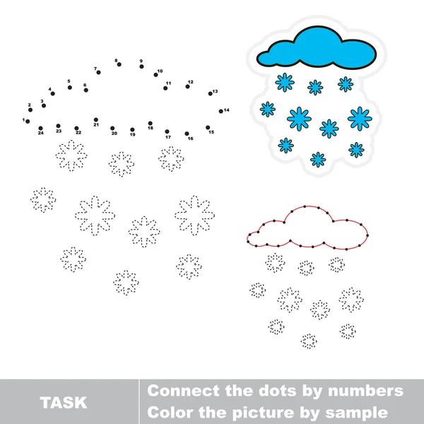 Snowfall to be traced. Vector numbers game. — Stock Vector