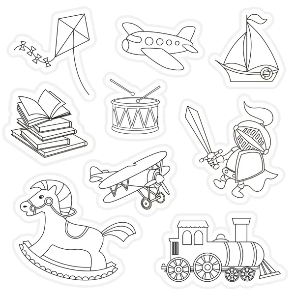 Boy toy set in vector. — Stock Vector