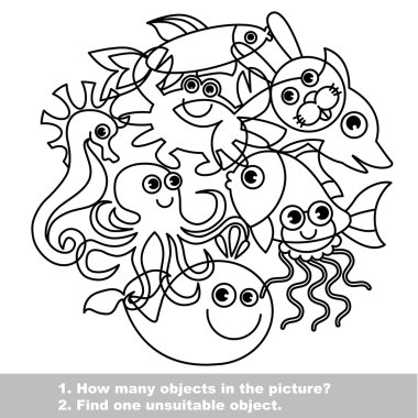 Deniz hayat karmakarışıklık vektörde ayarla.