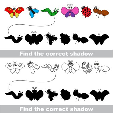 Böcekler ayarlayın. Doğru gölge bul.