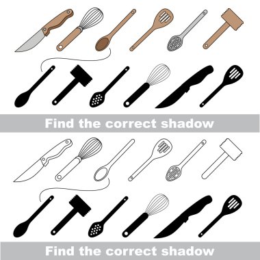 Mutfak eşyaları ayarlayın. Doğru gölge bul.