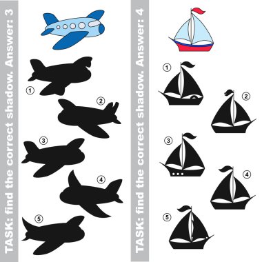 Tekne ve uçak. Doğru doğru gölge bul.