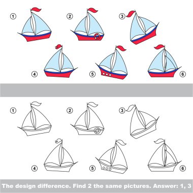 Görsel oyun. Tekne gizli çift bulmak