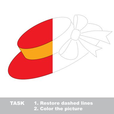 Şapka renkli olabilir. Vektör izleme oyunu. 