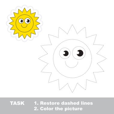 Güneş takip edilebilir. Vektör izleme oyunu.