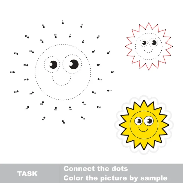 Zon opgespoord kunnen worden. Vector getallen spel. — Stockvector