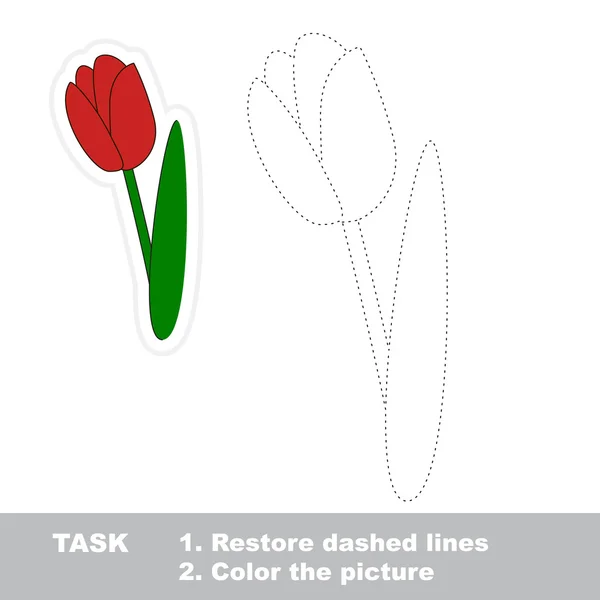 Tulpe aufzuspüren. Vektor-Spur Spiel. — Stockvektor