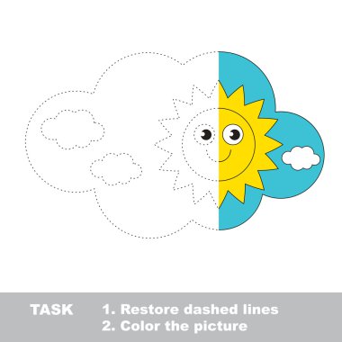 Renkli olması için bir gün. Vektör izleme oyunu. 