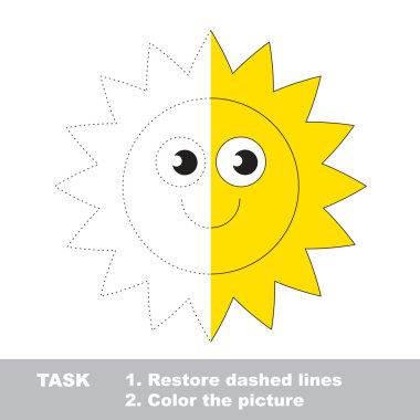 Güneş renkli olabilir. Vektör izleme oyunu. 