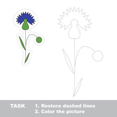 İzlenecek Peygamber Çiçeği. Vektör izleme oyunu.