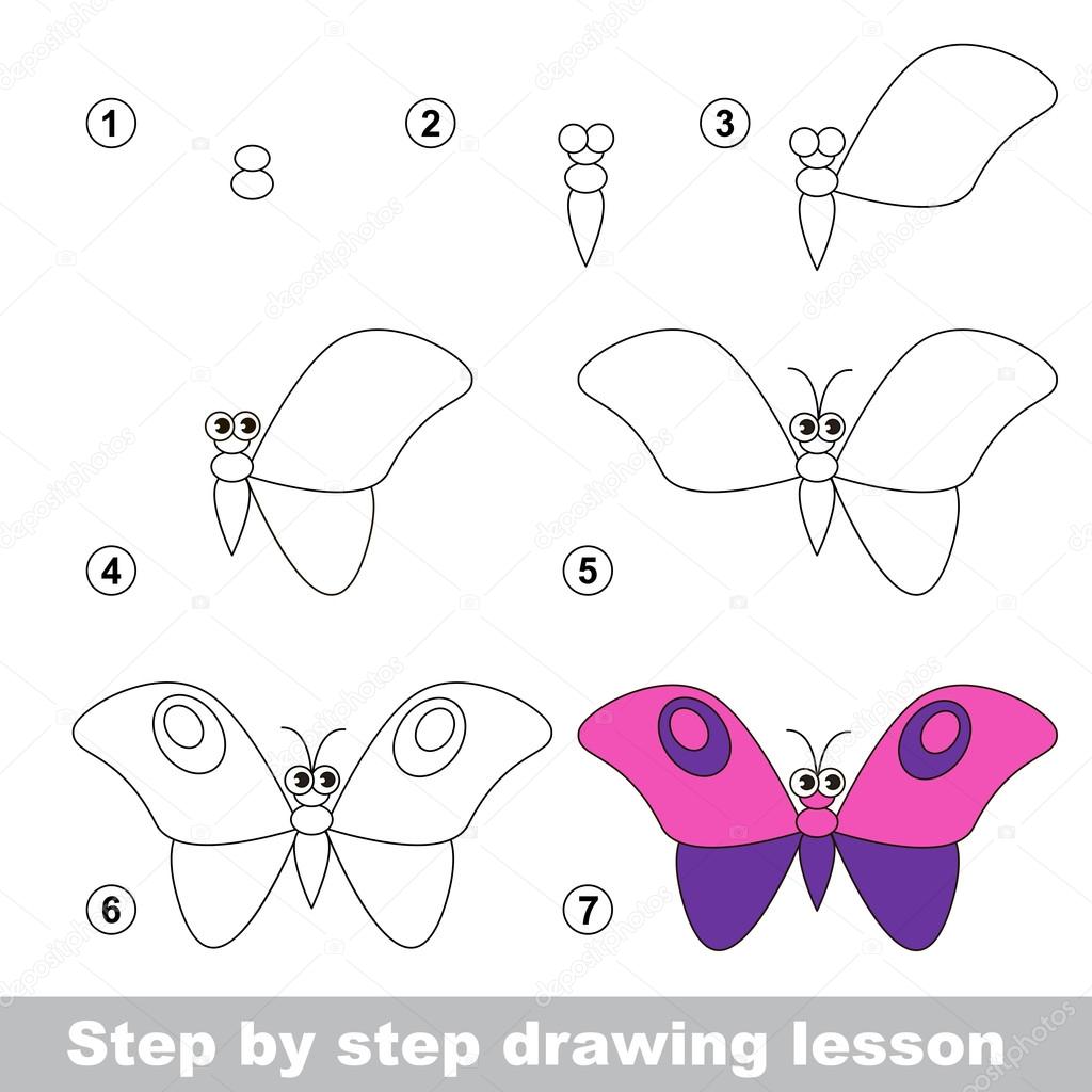 Drawing tutorial. How to draw a Butterfly