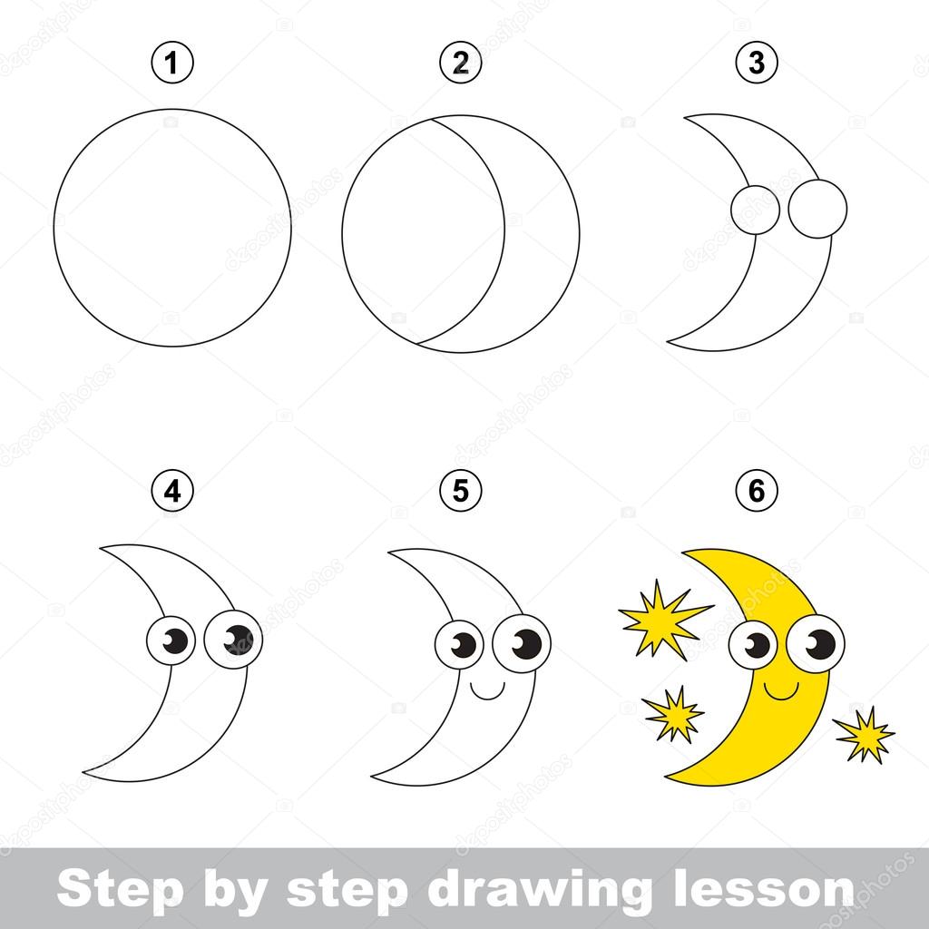 Drawing tutorial. How to draw a Moon