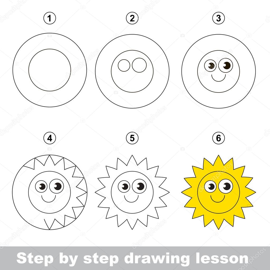 Drawing tutorial. How to draw a Sun