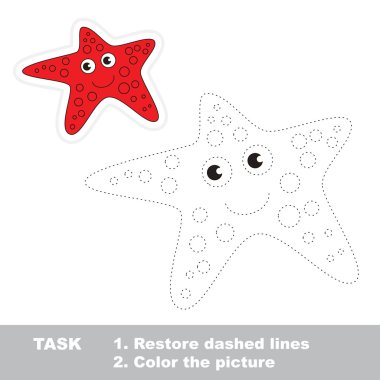 Denizyıldızı izlenecek. Vektör izleme oyunu.