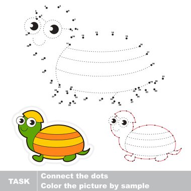 Kaplumbağa izlenecek. Vektör sayı oyunu.