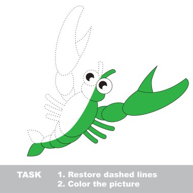 Kerevit renkli olabilir. Vektör izleme oyunu.