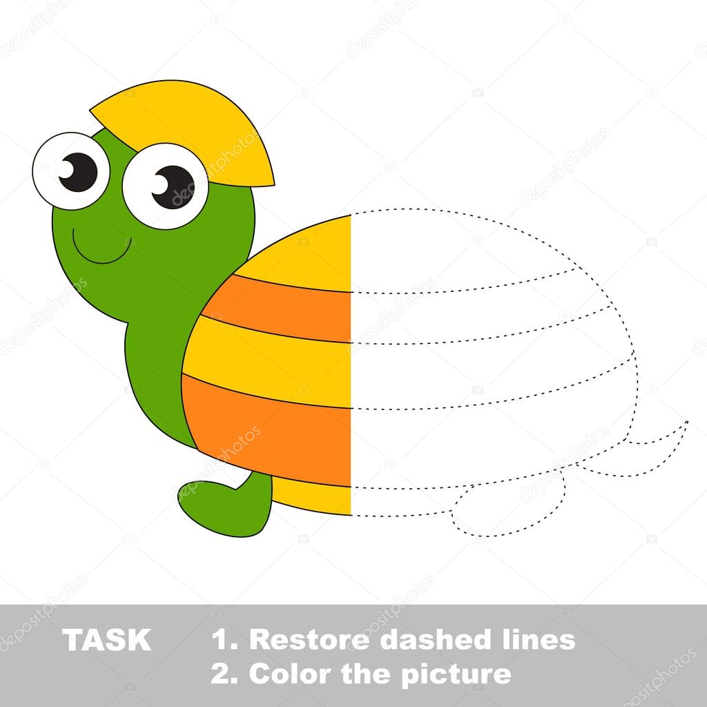 Tartaruga in vettoriale colorato per essere rintracciati Ripristinare la linea tratteggiata e colorare l immagine Gioco visivo per i bambini