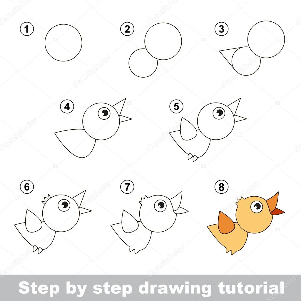 Desenho passo a passo. tutorial de desenho para crianças. nível