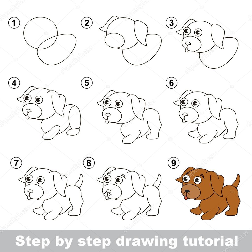 Drawing tutorial. How to draw a Little puppy