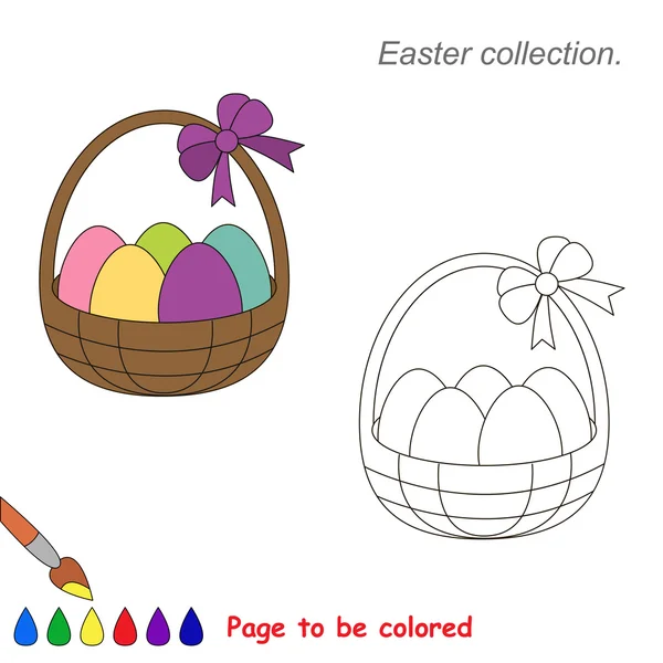 Busket avec des œufs à colorer. Jeu pour enfants . — Image vectorielle