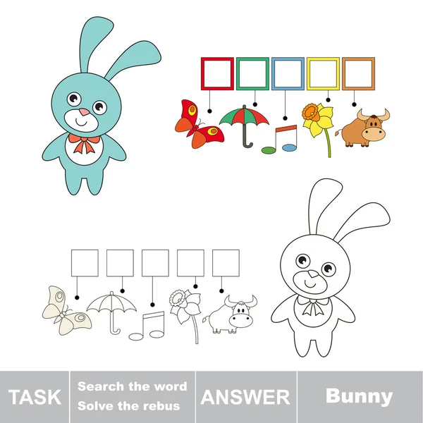 Hledat slovo Bunny — Stockový vektor