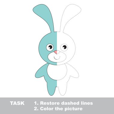 Mavi tavşan renkli olabilir. Vektör izleme oyunu.